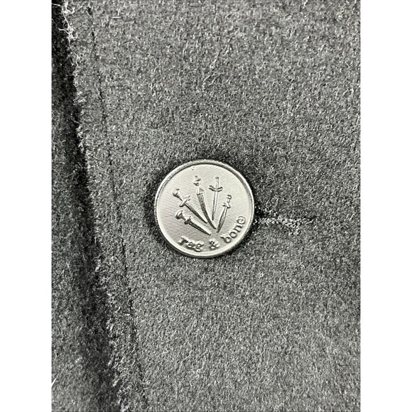 Rag & Bone Full Zip Distressed Wool Peacoat Trench Size 6 - Picture 5 of 14